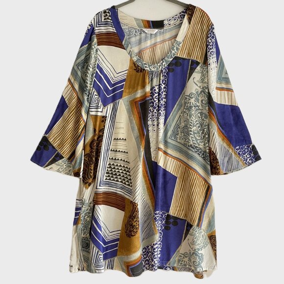 Jams World Vintage 3/4 Sleeves Hawaiian Dress in Esquire Pattern Size XL - Picture 1 of 16